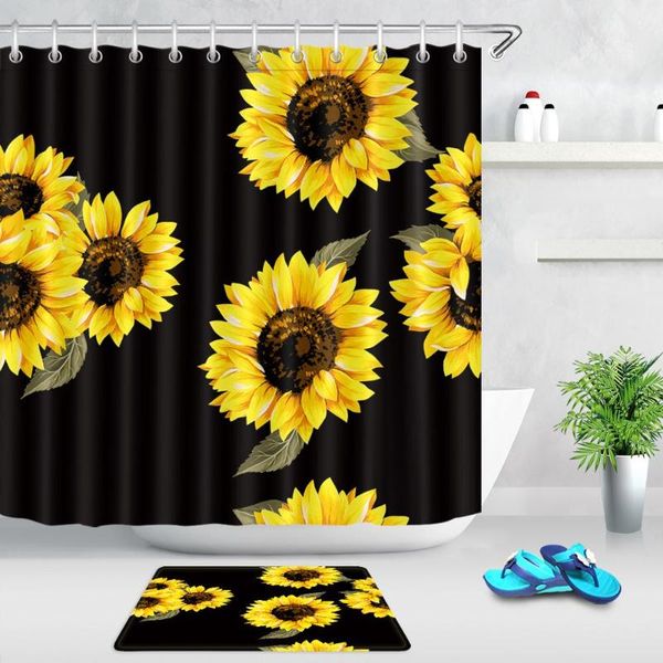 sunflower shower curtain yellow flowers black background spring plant floral creative art waterproof fabric bathroom curtain set
sunflower shower curtain yellow flowers black background spring plant floral creative art waterproof fabric bathroom curtain set