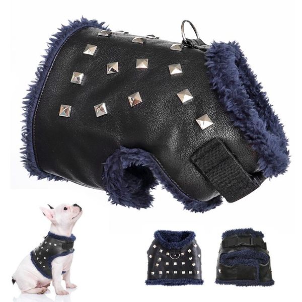 dog collars & leashes cool leather harness warm fleece padded dogs clothes vest puppy cat vests for small cats chihuahua yorkshire