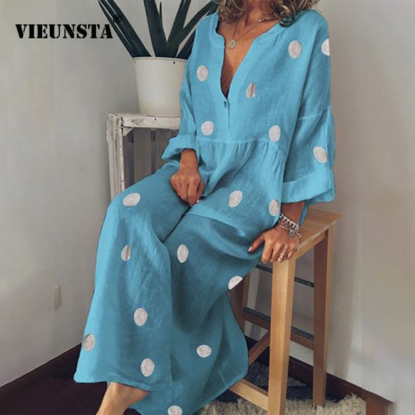 vieunsta women polka dot cotton linen dress autumn print long sleeve boho dress v neck maxi party dress plus size vestidos y0118, Black;gray
vieunsta women polka dot cotton linen dress autumn print long sleeve boho dress v neck maxi party dress plus size vestidos y0118, Black;gray