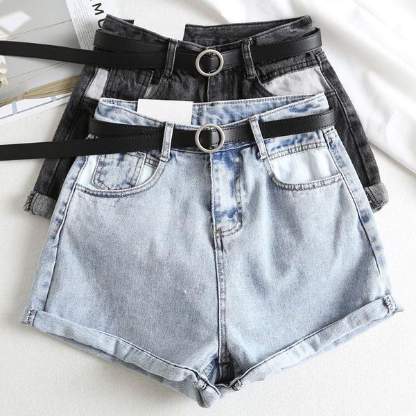 ailegogo summer women streetwear high waist black wide leg jeans shorts casual female solid color loose denim shorts with belt, White;black
ailegogo summer women streetwear high waist black wide leg jeans shorts casual female solid color loose denim shorts with belt, White;black
