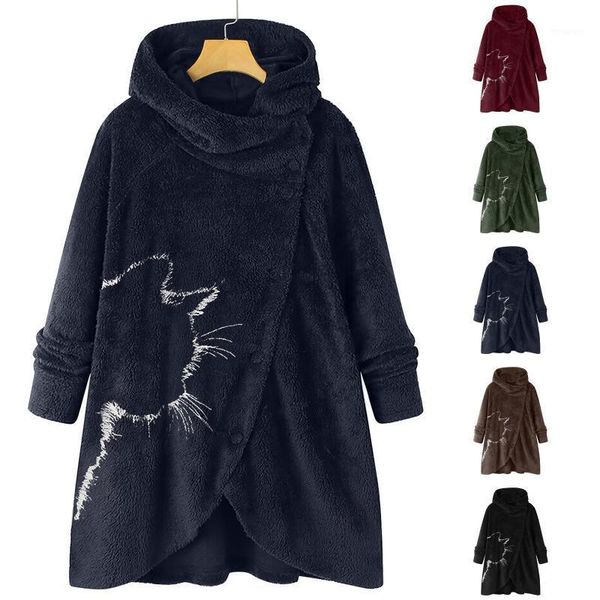 women printed button plush hooded loose cardigan wool coat winter jacket jackets for women jacket jackets 20201, Black;brown
women printed button plush hooded loose cardigan wool coat winter jacket jackets for women jacket jackets 20201, Black;brown