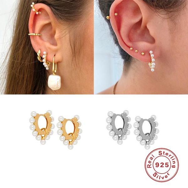 mary 925 sterling silver hoop earrings for women pearl earrings pendientes birthday present brinco exquisite jewelry, Golden;silver
mary 925 sterling silver hoop earrings for women pearl earrings pendientes birthday present brinco exquisite jewelry, Golden;silver