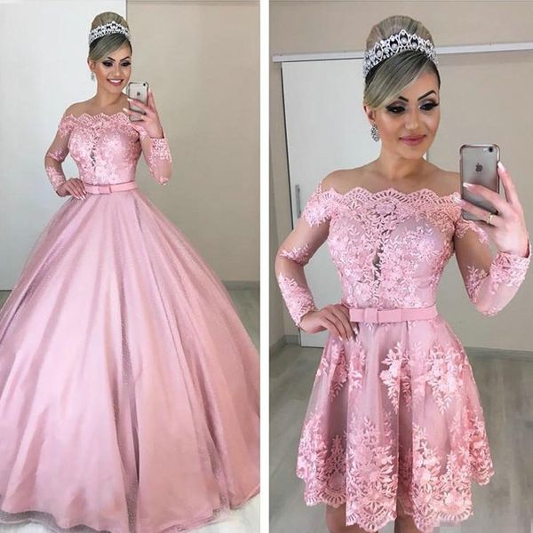 quinceanera dresses sweet 16 blush pink puffy prom dresses with detachable skirts illusion lace long sleeves formal, Blue;red
quinceanera dresses sweet 16 blush pink puffy prom dresses with detachable skirts illusion lace long sleeves formal, Blue;red