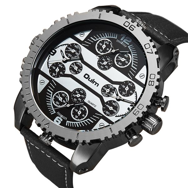 oulm sports quartz watch men big case military mens watches brand luxury leather strap 4 time zone fashion casual wristwatch t200113, Slivery;brown
oulm sports quartz watch men big case military mens watches brand luxury leather strap 4 time zone fashion casual wristwatch t200113, Slivery;brown