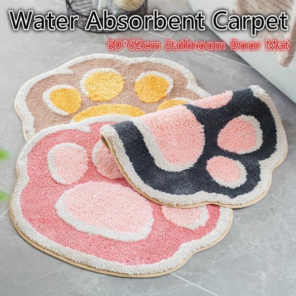 cartoon cat shape bathroom door mat water absorbent carpet household velvet anti-slip foot pad bathtub rugs for bathroom1