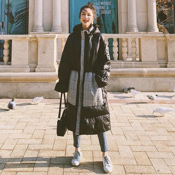 2020 female coat autumn winter down stitching mid-length below knee korean thick warm loose casual oversized women jacket b241, Black
2020 female coat autumn winter down stitching mid-length below knee korean thick warm loose casual oversized women jacket b241, Black