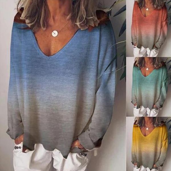 gradient t shirts womens long sleeve t shirt large plus size shirt femme women tees loose v neck oversize shirts, White
gradient t shirts womens long sleeve t shirt large plus size shirt femme women tees loose v neck oversize shirts, White