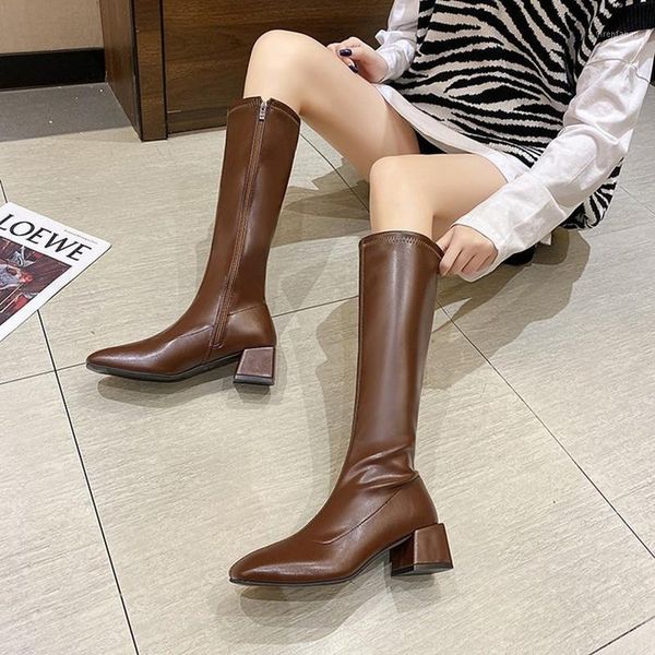 autumn winter women's boots elastic thick heel square toe side zipper high tube knight short plush warm shoes inside1, Black
autumn winter women's boots elastic thick heel square toe side zipper high tube knight short plush warm shoes inside1, Black