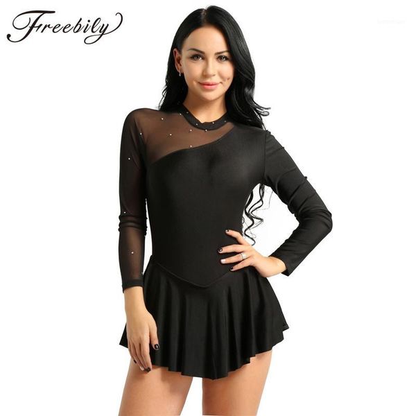stage wear women long sleeve ballroom dance dress halter backless skating modern ballet for performance competition costumes1, Black;red
stage wear women long sleeve ballroom dance dress halter backless skating modern ballet for performance competition costumes1, Black;red