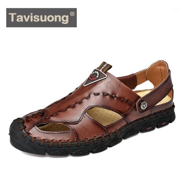 tavisuong men casual leather sandals outdoor summer handmade beach shoes for male breathable footwear slip on walking sandals1, Black
tavisuong men casual leather sandals outdoor summer handmade beach shoes for male breathable footwear slip on walking sandals1, Black