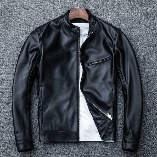 men motorcycle leather jacket casual natural genuine lambskin 100% real leather coat slim stand collar plus size outerwear male1, Black
men motorcycle leather jacket casual natural genuine lambskin 100% real leather coat slim stand collar plus size outerwear male1, Black