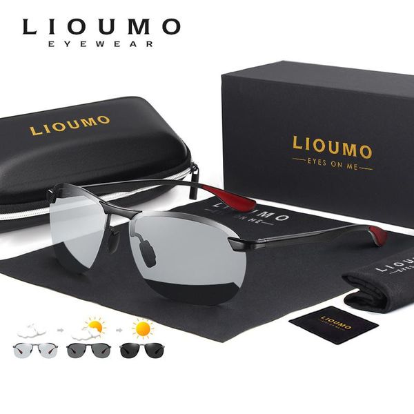 LIOUMO Design Sunglasses For Men Photochromic Driving Glasses Women Polarized Sun Glasses Chameleon Eyewear lentes de sol hombre, White;black
LIOUMO Design Sunglasses For Men Photochromic Driving Glasses Women Polarized Sun Glasses Chameleon Eyewear lentes de sol hombre, White;black