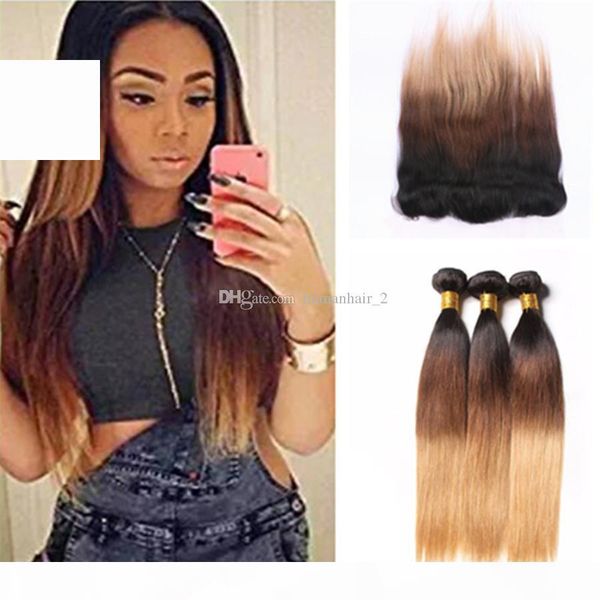honey blonde ombre lace frontal with bundles three tone 1b 4 27 silky straight indian hair with 13*4 lace frontal closure, Black;brown
honey blonde ombre lace frontal with bundles three tone 1b 4 27 silky straight indian hair with 13*4 lace frontal closure, Black;brown