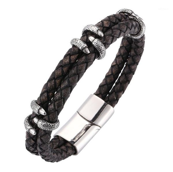 punk fashion men's leather rope motorcycle skull claw retro bracelet men's jewelry1, Black
punk fashion men's leather rope motorcycle skull claw retro bracelet men's jewelry1, Black