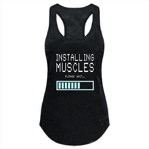 women fitness tank letter charge print sleeveless o neck casual backless vest summer womens sports strap de mujer t5p, White
women fitness tank letter charge print sleeveless o neck casual backless vest summer womens sports strap de mujer t5p, White