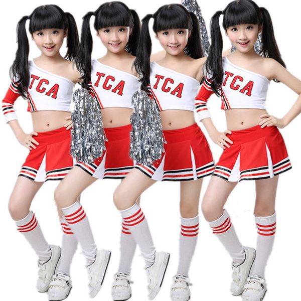 girl cheerleader suits children classs calisthenics suit girl school cheering squad uniforms kid girls student competition suit, Black;red
girl cheerleader suits children classs calisthenics suit girl school cheering squad uniforms kid girls student competition suit, Black;red