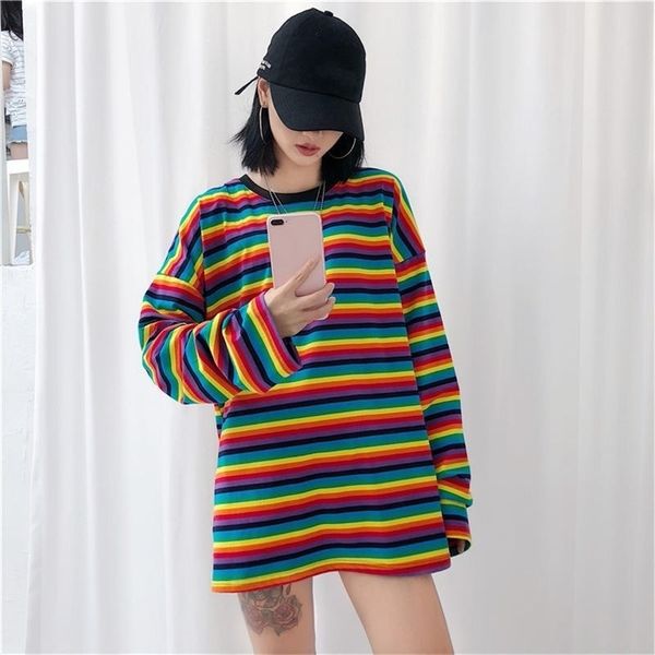 gagarich punk style summer causal cotton t shirt women striped t-shirt rainbow shirt female harajuku loose shirts plus size y200412, White
gagarich punk style summer causal cotton t shirt women striped t-shirt rainbow shirt female harajuku loose shirts plus size y200412, White
