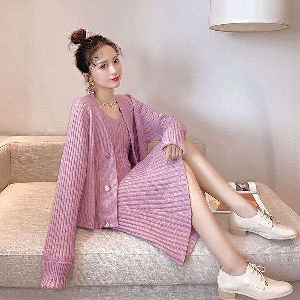 two piece woolen dress women's suit korean version of foreign styleslim and slimsuspender skirtloose knitted skirtcoatspring skirt susp, White;black
two piece woolen dress women's suit korean version of foreign styleslim and slimsuspender skirtloose knitted skirtcoatspring skirt susp, White;black