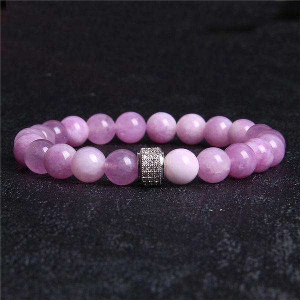 women bracelet natural purple angelite stone bracelet fashion micro pave cz beads charm women yoga jewelry, Black
women bracelet natural purple angelite stone bracelet fashion micro pave cz beads charm women yoga jewelry, Black