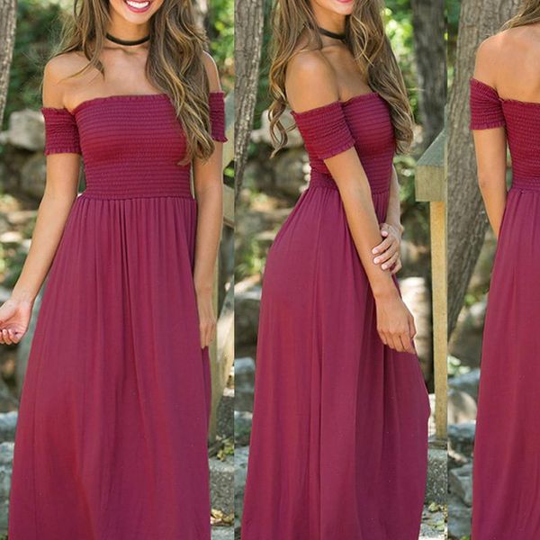 womens off shoulder elegant vintage summer beach holiday party slash neck long maxi pleated dress robe longue femme j4s, Black;gray
womens off shoulder elegant vintage summer beach holiday party slash neck long maxi pleated dress robe longue femme j4s, Black;gray