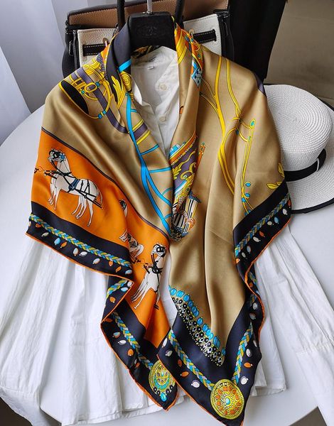 scarves women's 100% pure silk 12mm satin printed big square scarf wrap kerchief 108cm 42.5" wj078, Blue;gray
scarves women's 100% pure silk 12mm satin printed big square scarf wrap kerchief 108cm 42.5" wj078, Blue;gray