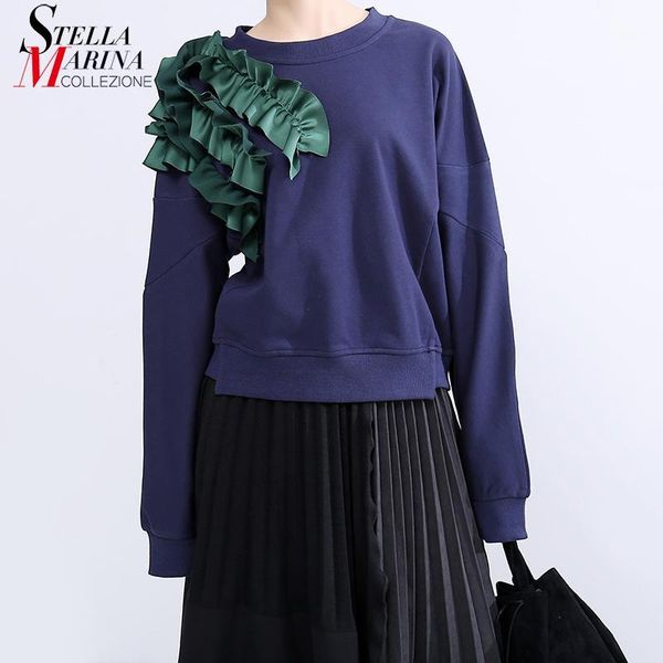 * new women 2019 autumn winter blue pullover sweatshirt shoulder with ruffles very long sleeve lady cute sweatshirt jumper 57971, Black
* new women 2019 autumn winter blue pullover sweatshirt shoulder with ruffles very long sleeve lady cute sweatshirt jumper 57971, Black