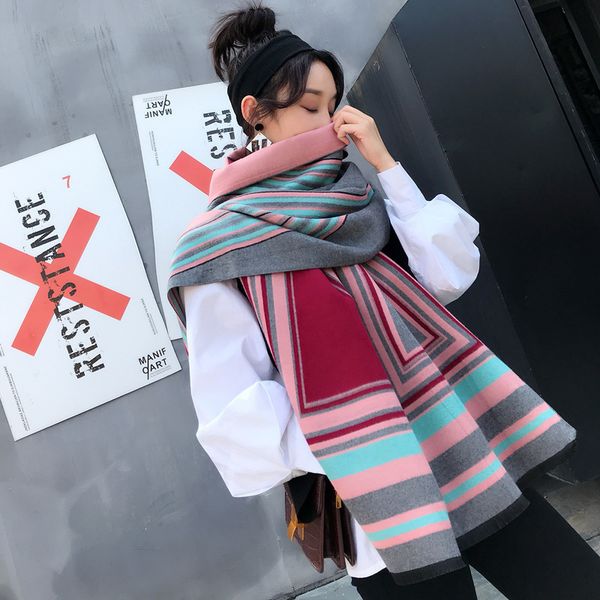 lanmrem 2019 autumn winter new double sided geometry large size scarf for women warm thickening shawl scarf ye946 t200103, Blue;gray
lanmrem 2019 autumn winter new double sided geometry large size scarf for women warm thickening shawl scarf ye946 t200103, Blue;gray