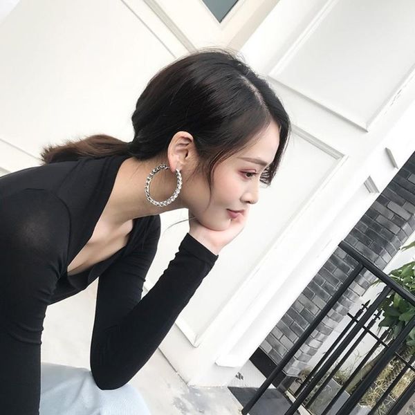 hoop & huggie fashion gold color round drop earrings luxury shiny rhinestone big zircon stone women wedding jewelry, Golden;silver
hoop & huggie fashion gold color round drop earrings luxury shiny rhinestone big zircon stone women wedding jewelry, Golden;silver