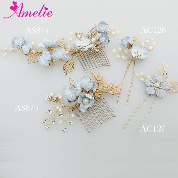 amelie handmade blue flower freshwater pearl small beads wedding hair comb bridal side hair pin wedding hairgrips jewelry, Golden;silver
amelie handmade blue flower freshwater pearl small beads wedding hair comb bridal side hair pin wedding hairgrips jewelry, Golden;silver
