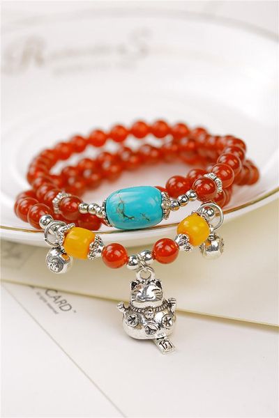new natural blue sand stone beaded red stone beads bracelets with fortune cat accessories woman jewelry gift drop shipping, Black
new natural blue sand stone beaded red stone beads bracelets with fortune cat accessories woman jewelry gift drop shipping, Black
