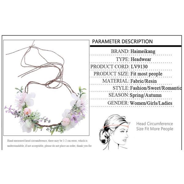 haimeikang women wedding flower wreath headband kids party floral garlands with pearl flower crown hair accessories tiar jllese
haimeikang women wedding flower wreath headband kids party floral garlands with pearl flower crown hair accessories tiar jllese