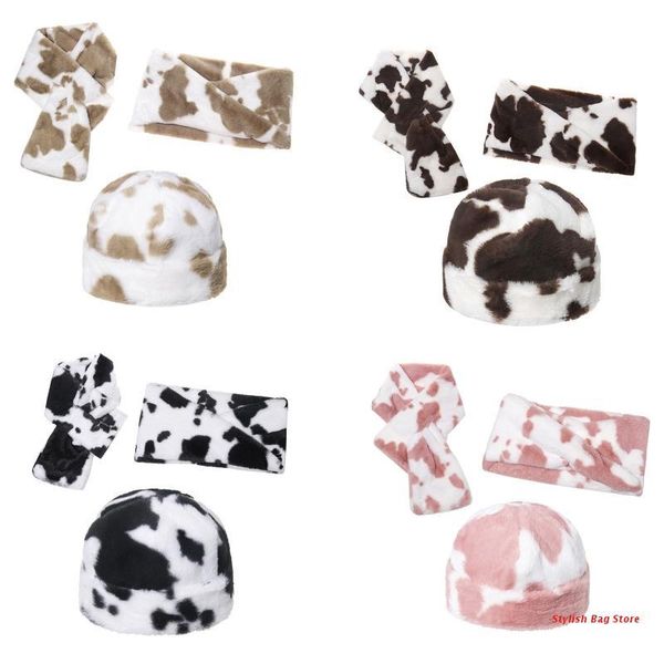 hats, scarves & gloves sets 3pcs winter milk cow print fluffy plush warm beanie skull hat with scarf set, Blue;gray
hats, scarves & gloves sets 3pcs winter milk cow print fluffy plush warm beanie skull hat with scarf set, Blue;gray