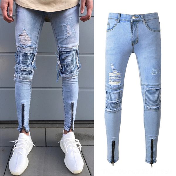 slim feet with holes pleated zippers and slim feet for men and jeans zipper jeans xgslf, Blue
slim feet with holes pleated zippers and slim feet for men and jeans zipper jeans xgslf, Blue