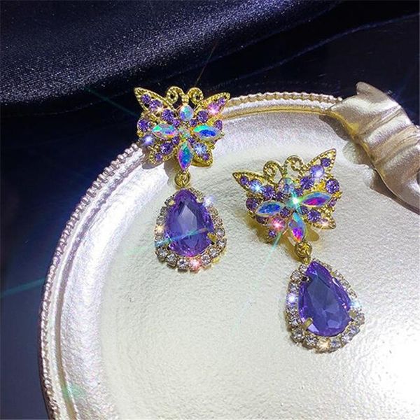 dangle & chandelier fyuan purple butterfly crystal earrings for women exquisite water drop weddings party jewelry gifts, Silver
dangle & chandelier fyuan purple butterfly crystal earrings for women exquisite water drop weddings party jewelry gifts, Silver