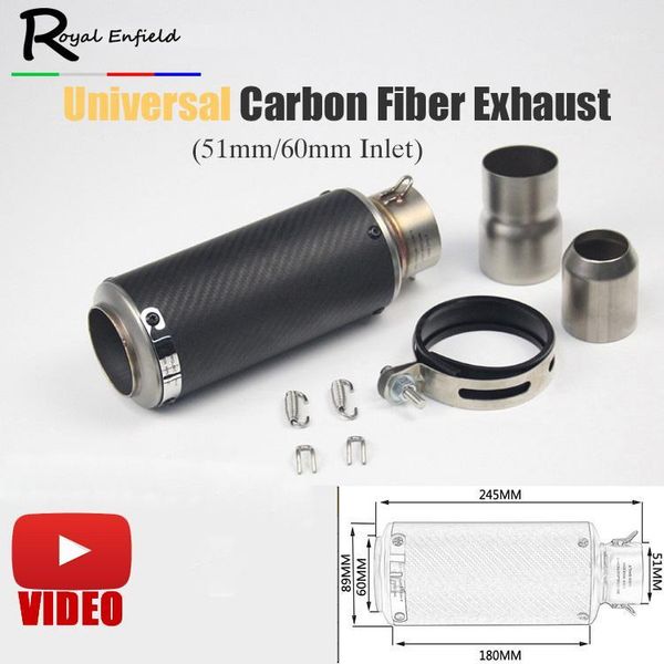 exhaust pipe universal 51/60mm inlet carbon fiber motorcycle gy6 modified motor muffler for r6 r1 fz6 z1000 gsxr1
exhaust pipe universal 51/60mm inlet carbon fiber motorcycle gy6 modified motor muffler for r6 r1 fz6 z1000 gsxr1