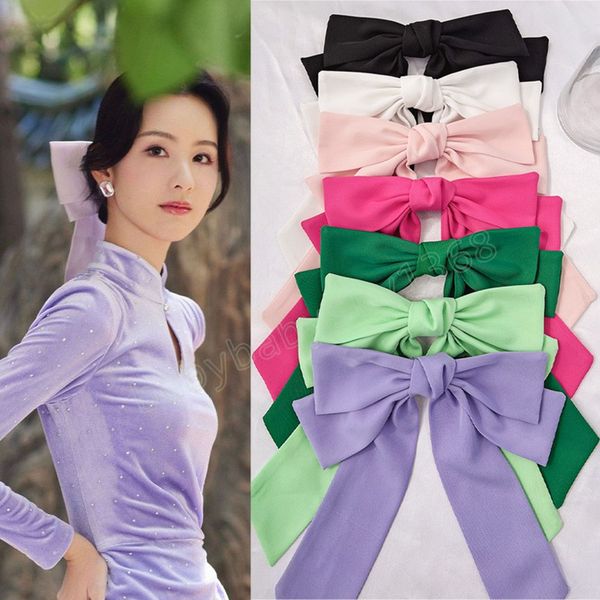 spring fashion purple hairpins big barrette bow for woman streamer korean ponytail spring clip headwear hair accessories, Slivery;white
spring fashion purple hairpins big barrette bow for woman streamer korean ponytail spring clip headwear hair accessories, Slivery;white