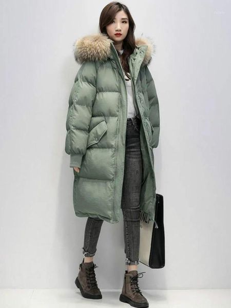 women's winter cotton-padded jacket korean stye large fur collar hooded long down cotton parkas warm loose clothing women coat1, Black
women's winter cotton-padded jacket korean stye large fur collar hooded long down cotton parkas warm loose clothing women coat1, Black