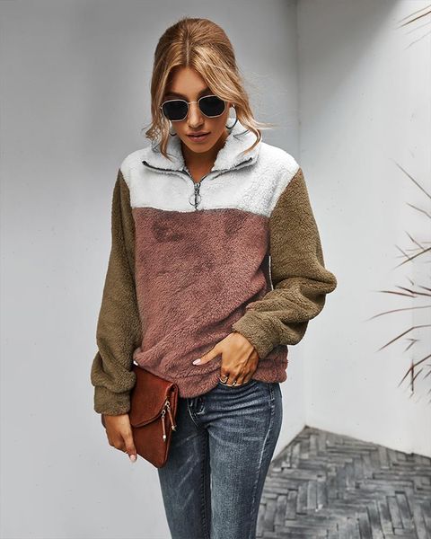 winter plush keep warm sweatshirts hoodie turn down collar zip hoodies fleece patchwork thick hoody women long sleeve casual, Black
winter plush keep warm sweatshirts hoodie turn down collar zip hoodies fleece patchwork thick hoody women long sleeve casual, Black