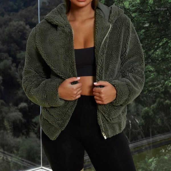 women's hooded jacket pocket lamb plush zip jacket women coat lapel fleece fuzzy faux shearling hoodies warm outwear jackets1, Black;brown
women's hooded jacket pocket lamb plush zip jacket women coat lapel fleece fuzzy faux shearling hoodies warm outwear jackets1, Black;brown