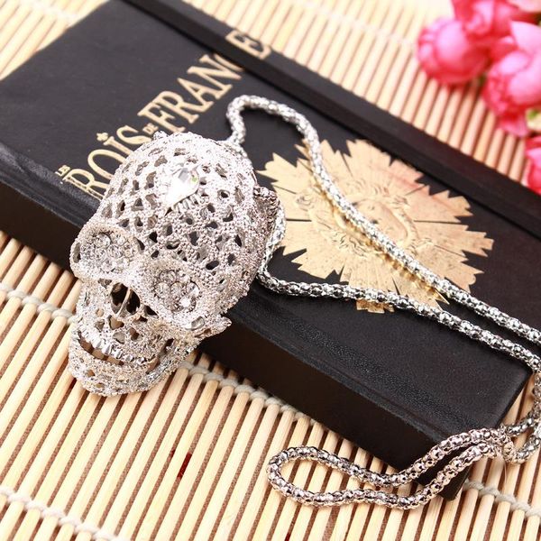 fashion stereo skull necklace inlaid rhinestone pendant jewelry long sweater chain pendant skull necklace 19038 wmtshn, Bronze;silver
fashion stereo skull necklace inlaid rhinestone pendant jewelry long sweater chain pendant skull necklace 19038 wmtshn, Bronze;silver