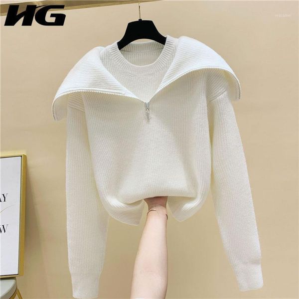 hg knitted sweater fashion new full sleeve goddess fan 2020 false two piece small fresh elegant pullover style sweater zy24041, White;black
hg knitted sweater fashion new full sleeve goddess fan 2020 false two piece small fresh elegant pullover style sweater zy24041, White;black