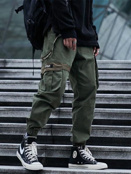 men's pants 2021 cargo handsome personality youth fashion casual durable fitness sports trousers, Black
men's pants 2021 cargo handsome personality youth fashion casual durable fitness sports trousers, Black