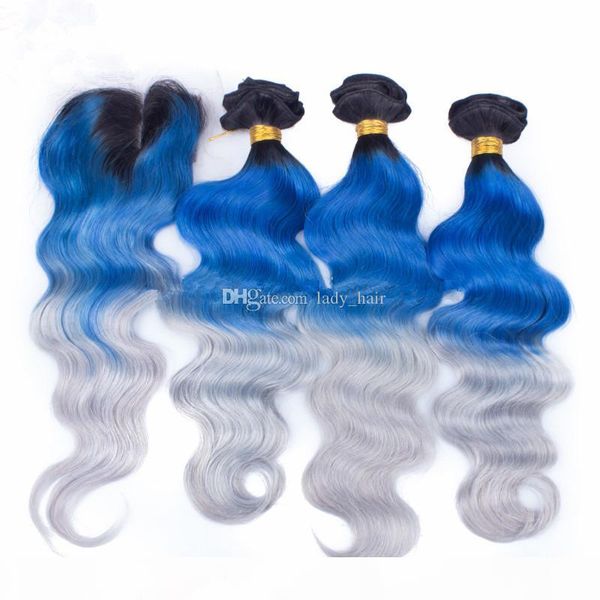 body wave #1b blue grey ombre 4x4 lace front closure with 3bundles three tone ombre virgin brazilian human hair weaves with closure, Black
body wave #1b blue grey ombre 4x4 lace front closure with 3bundles three tone ombre virgin brazilian human hair weaves with closure, Black