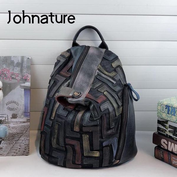 johnature genuine leather vintage patchwork women travel backpack 2020 new leisure cowhide large capacity retro small backpack
johnature genuine leather vintage patchwork women travel backpack 2020 new leisure cowhide large capacity retro small backpack