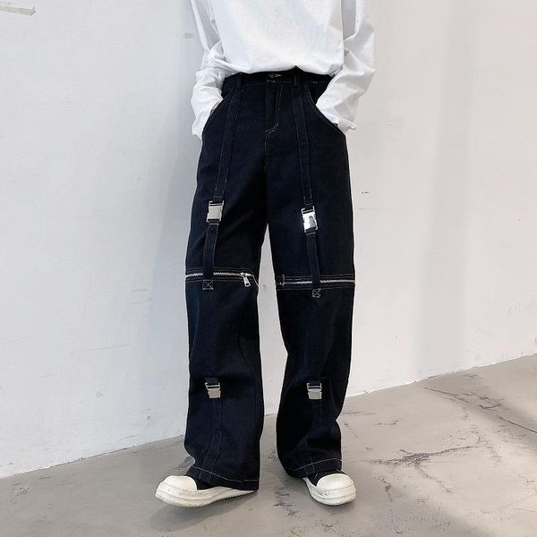 men adjustable zipper casual straight pant trousers male streetwear hip hop fashion show white black pants stage clothing
men adjustable zipper casual straight pant trousers male streetwear hip hop fashion show white black pants stage clothing
