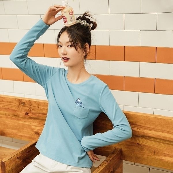 inman winter new arrivals long sleeve relax versatile embroidered basic bottomed cotton elastic women's t-shirt 201029, White
inman winter new arrivals long sleeve relax versatile embroidered basic bottomed cotton elastic women's t-shirt 201029, White