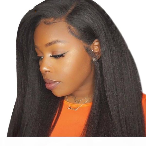 kinky straight lace front wig pre plucked hairline 130% malaysian full lace human hair wigs for black women, Black;brown
kinky straight lace front wig pre plucked hairline 130% malaysian full lace human hair wigs for black women, Black;brown