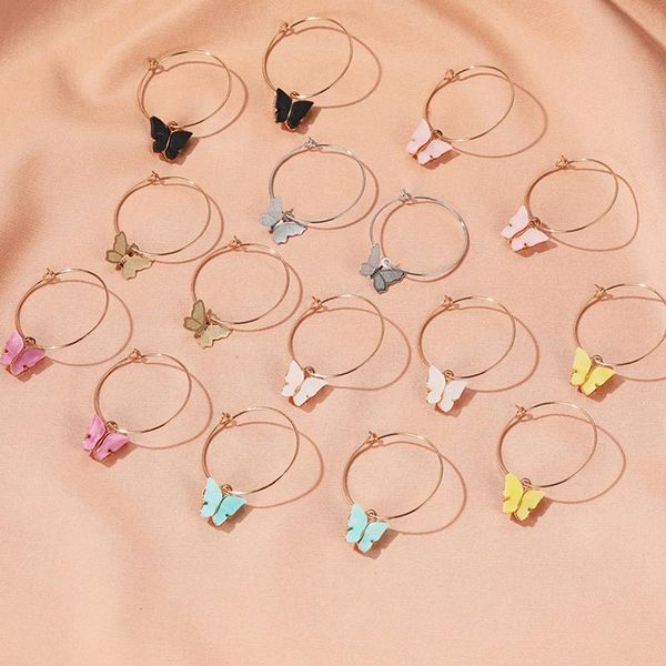 hoop & huggie fashion women butterfly drop earrings animal sweet colorful acrylic 2021 statement girls party jewelry gift, Golden;silver 
hoop & huggie fashion women butterfly drop earrings animal sweet colorful acrylic 2021 statement girls party jewelry gift, Golden;silver