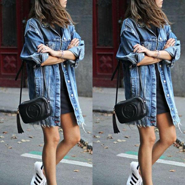new vintage denim jackets women hole boyfriend style jean jacket denim loose spring autumn jeans coats boyfriend style, Black;brown
new vintage denim jackets women hole boyfriend style jean jacket denim loose spring autumn jeans coats boyfriend style, Black;brown