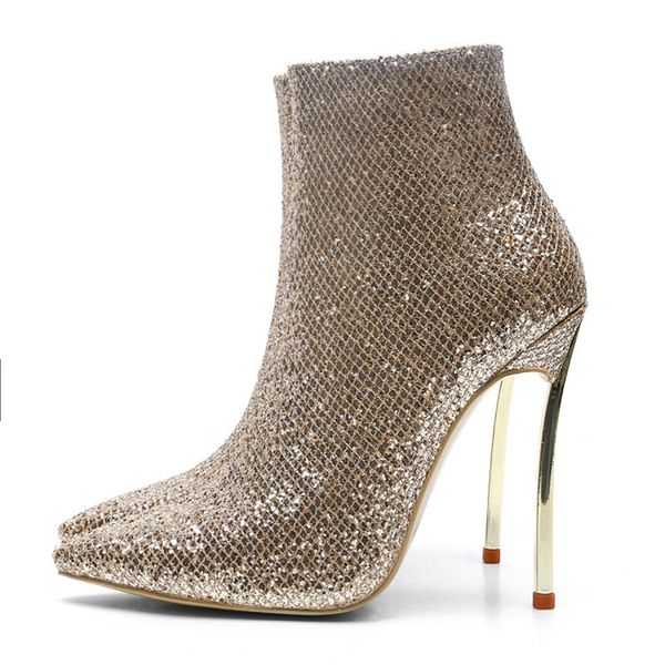 2019 new bling sequined boots female footwear big size woman high heels ankle pointed toe zipper fashion gold q1104, Black
2019 new bling sequined boots female footwear big size woman high heels ankle pointed toe zipper fashion gold q1104, Black